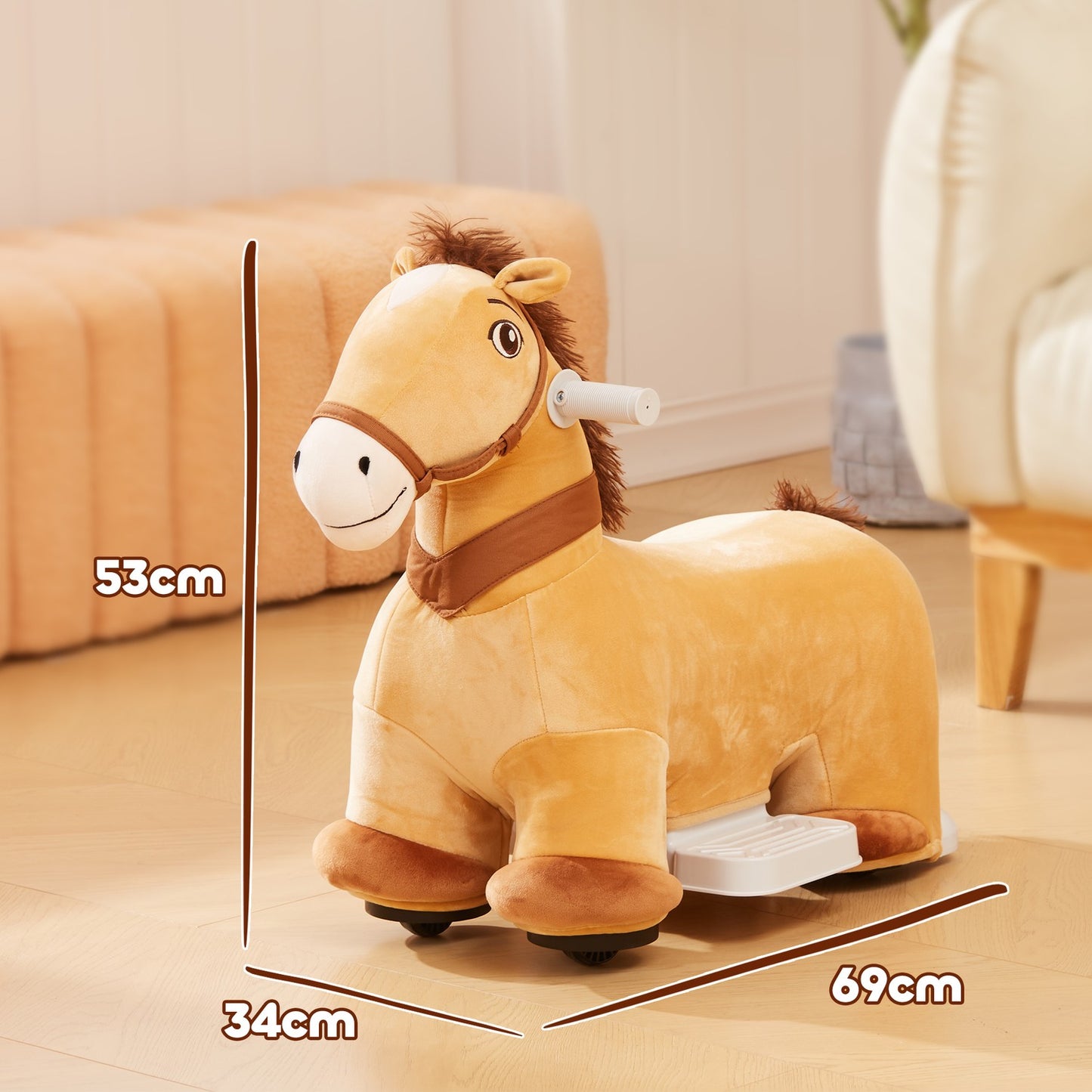 Electric riding toy for children 1.5-3 years, brown