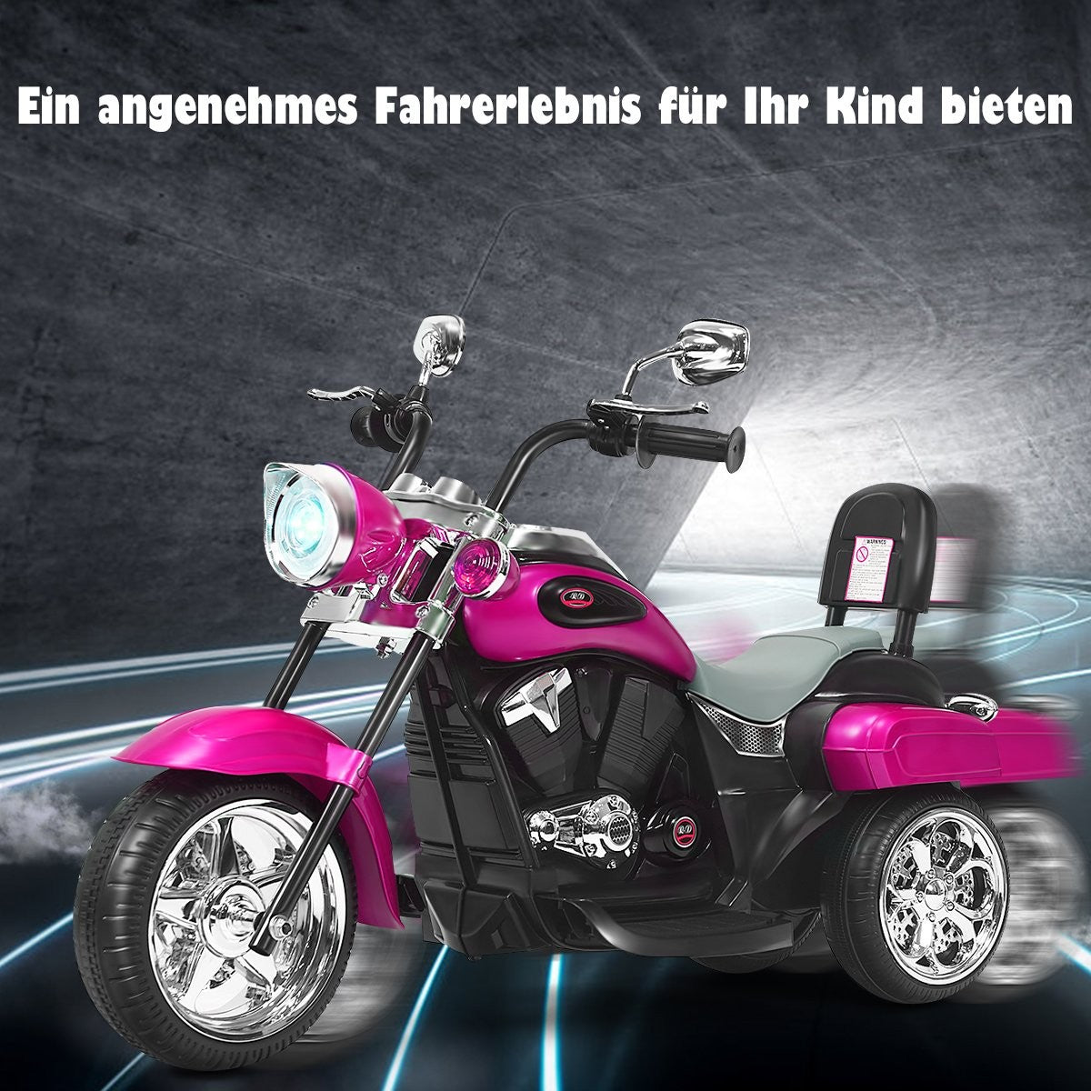 6 V Electric Motorcycle Battery Operated Motorcycle with Music 91 x 48 x 64 cm Pink Red