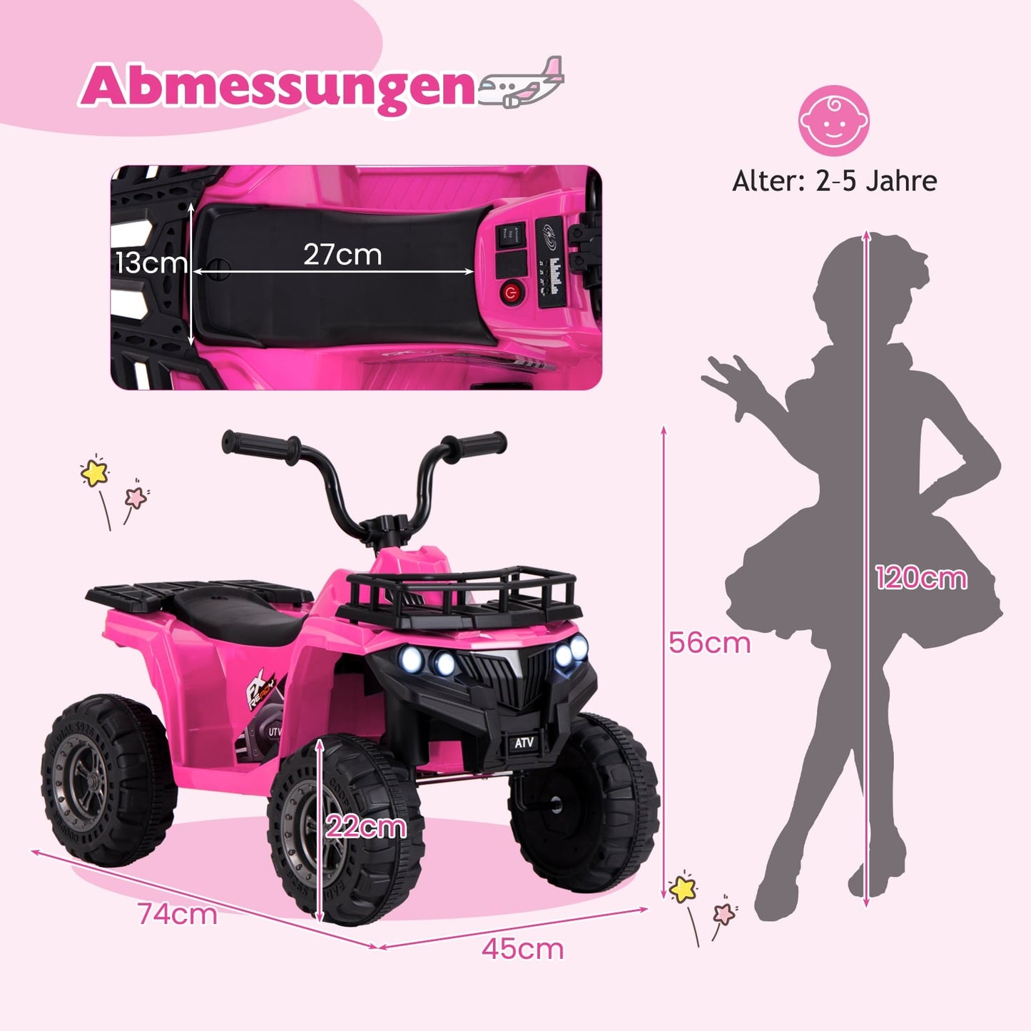 6V Kids Electric Quad with Forward & Reverse Function