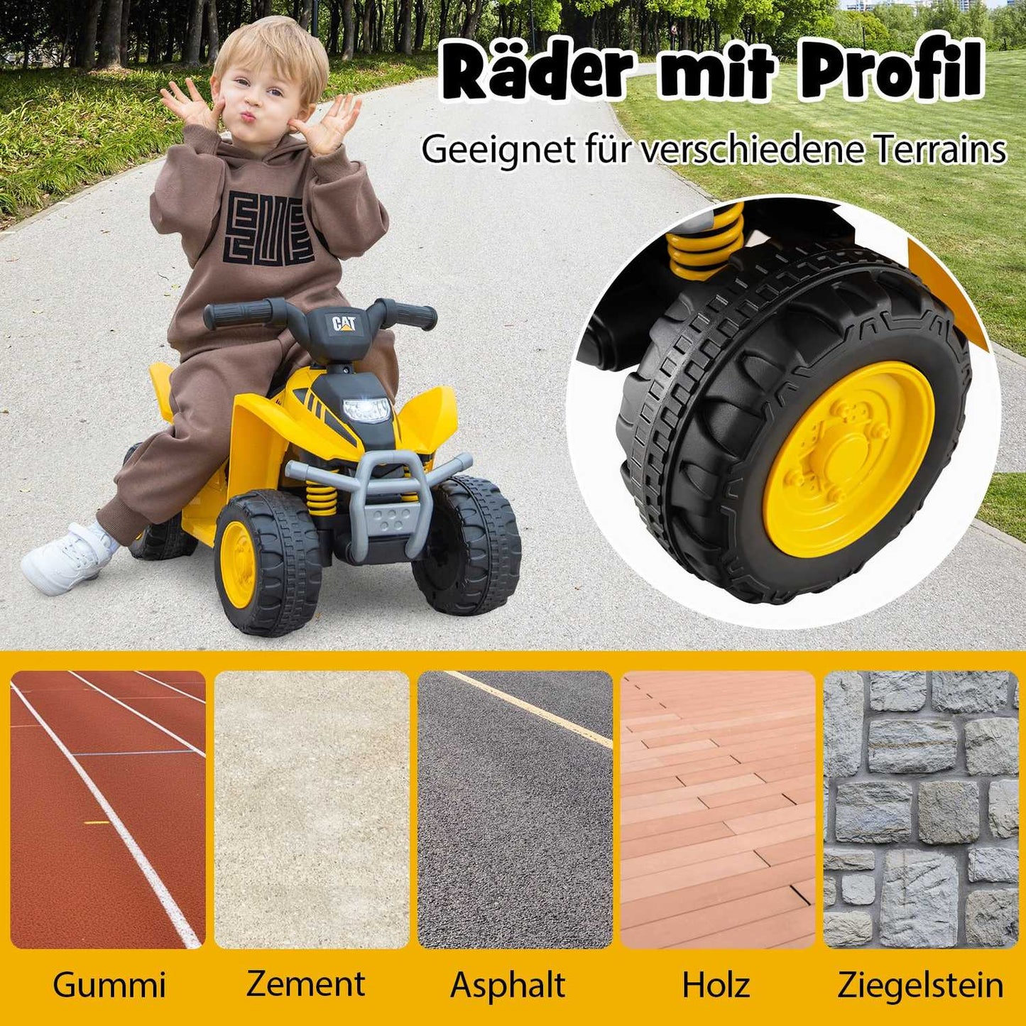 6V Kids Electric Quad with LED Headlights, 18–36 Months