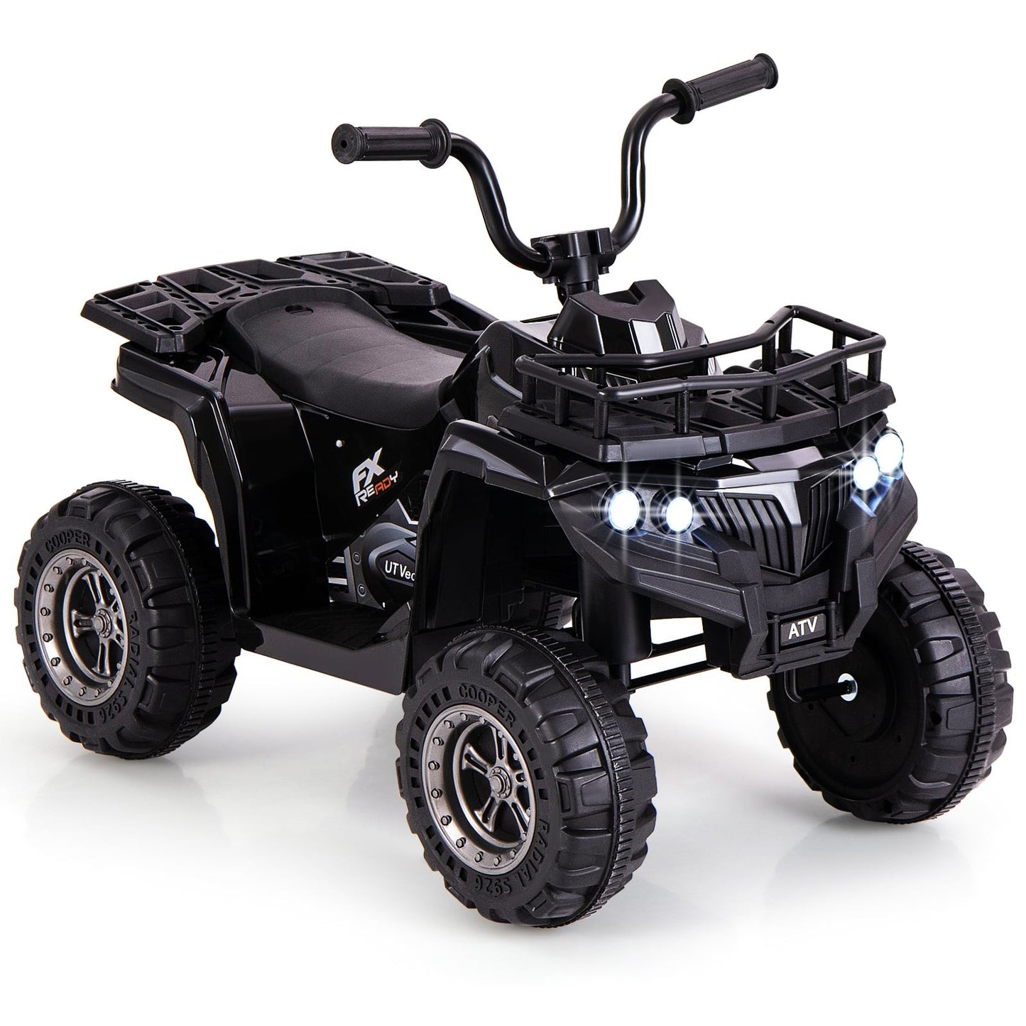 6V Kids Electric Quad with MP3 & LED Lights, Black