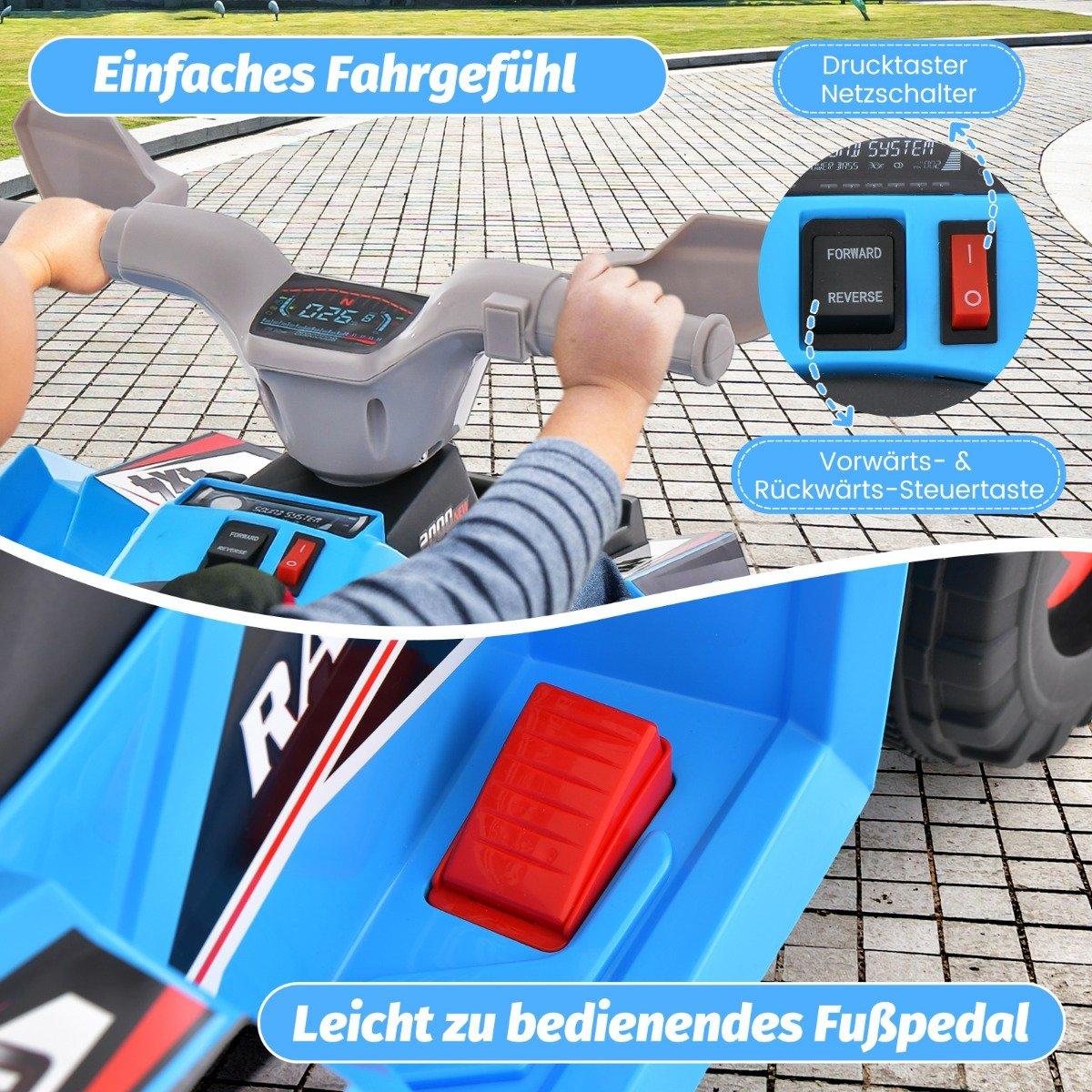 6V children's quad electric with forward/reverse switch children's quad mini electric quad blue