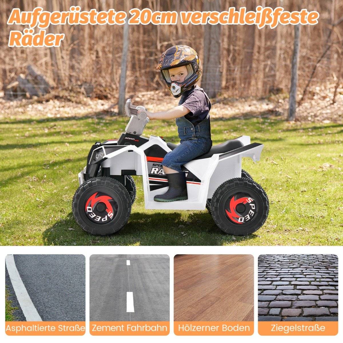 6V children's quad electric with forward/reverse switch children's quad mini electric quad white