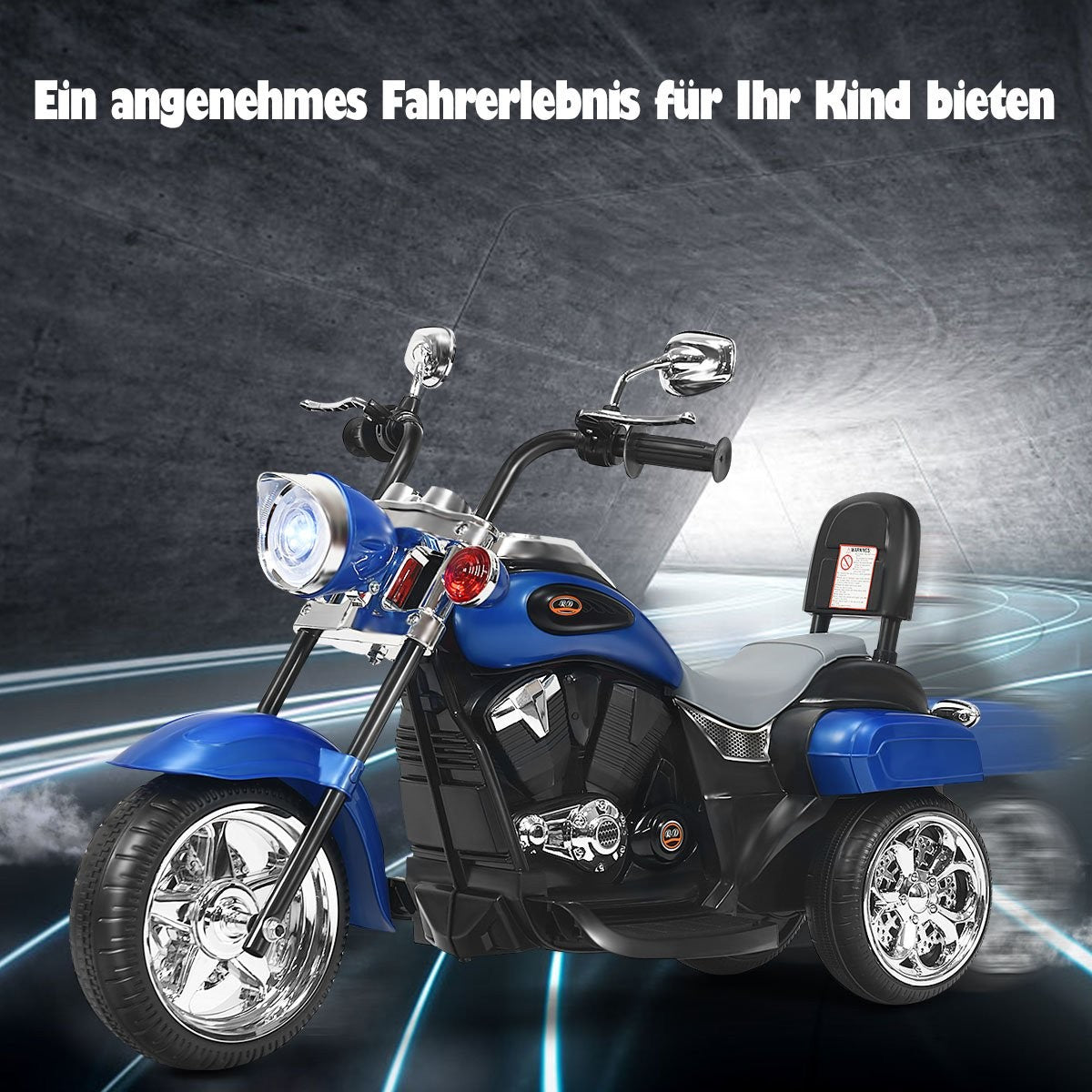 6V electric motorcycle with adjustable headlights motorcycle 91 x 48 x 64 cm blue + black