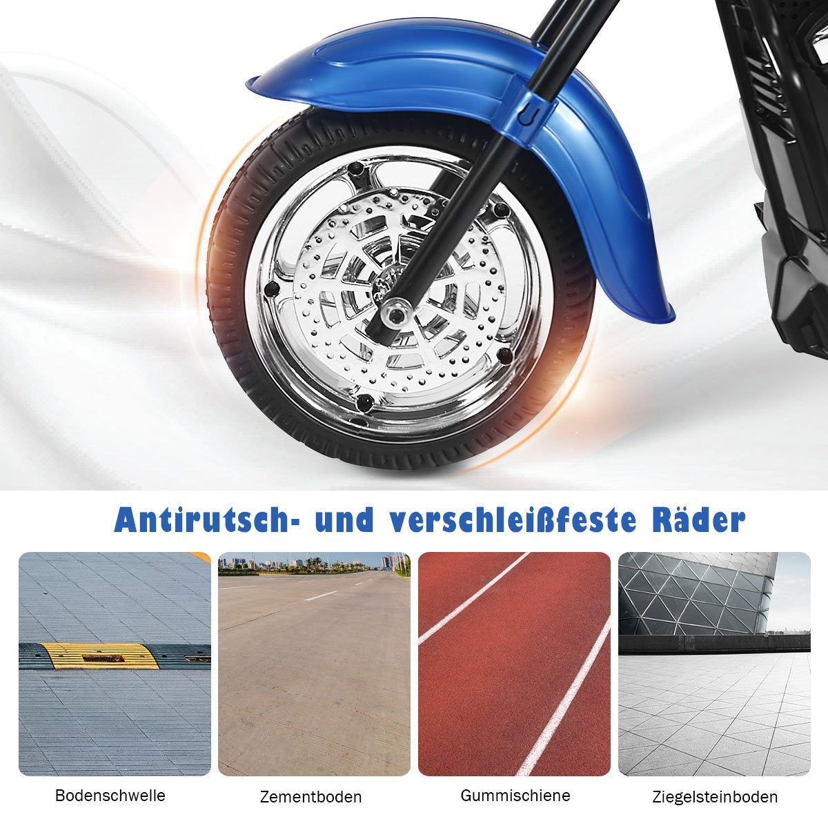 6V electric motorcycle with adjustable headlights motorcycle 91 x 48 x 64 cm blue + black