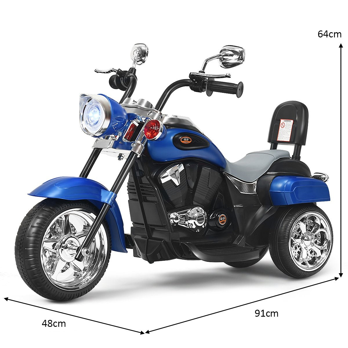 6V electric motorcycle with adjustable headlights motorcycle 91 x 48 x 64 cm blue + black