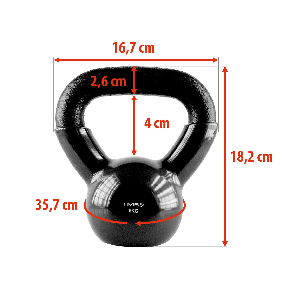 6 kg Cast Iron Kettlebell – Black