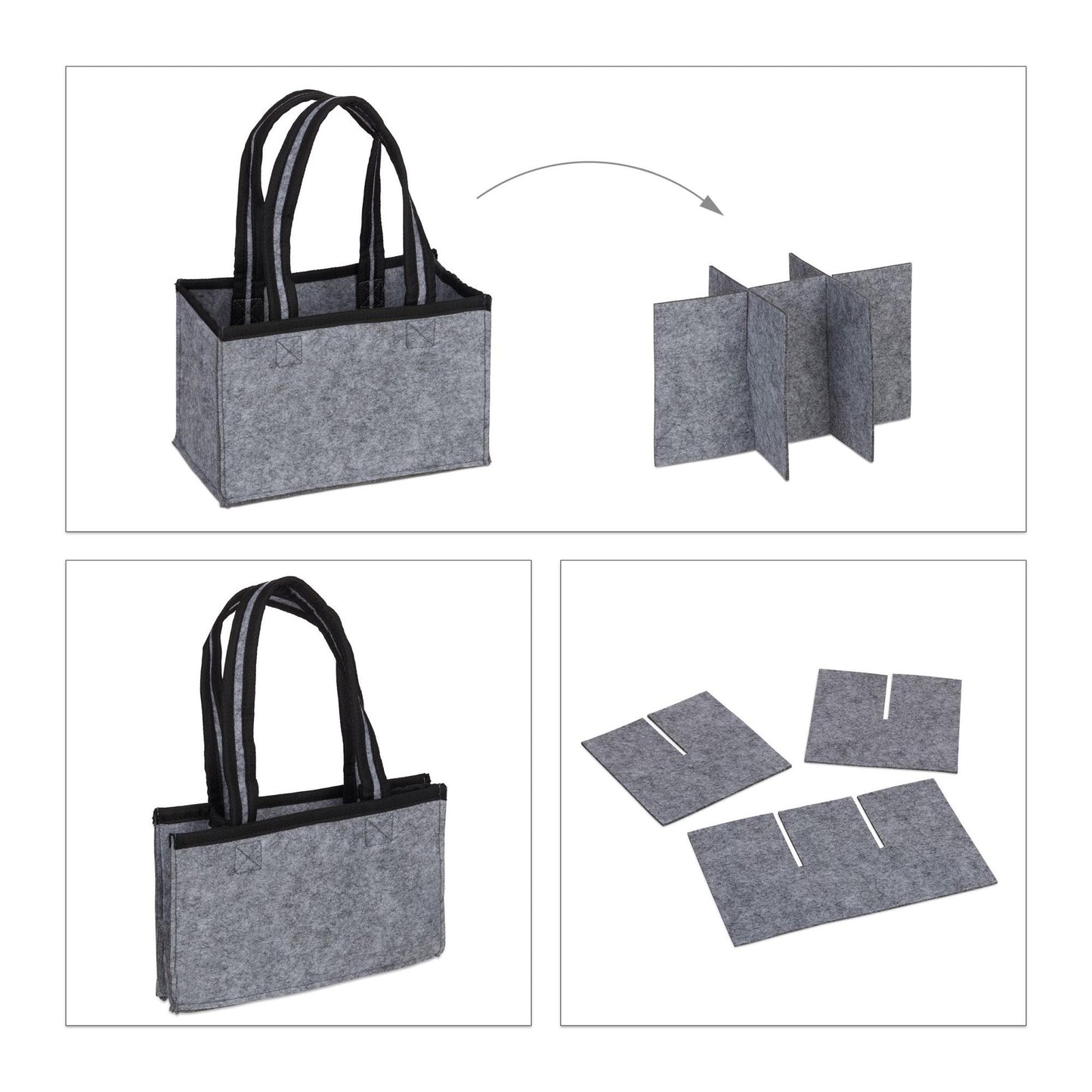 6x Felt Bottle Carrier