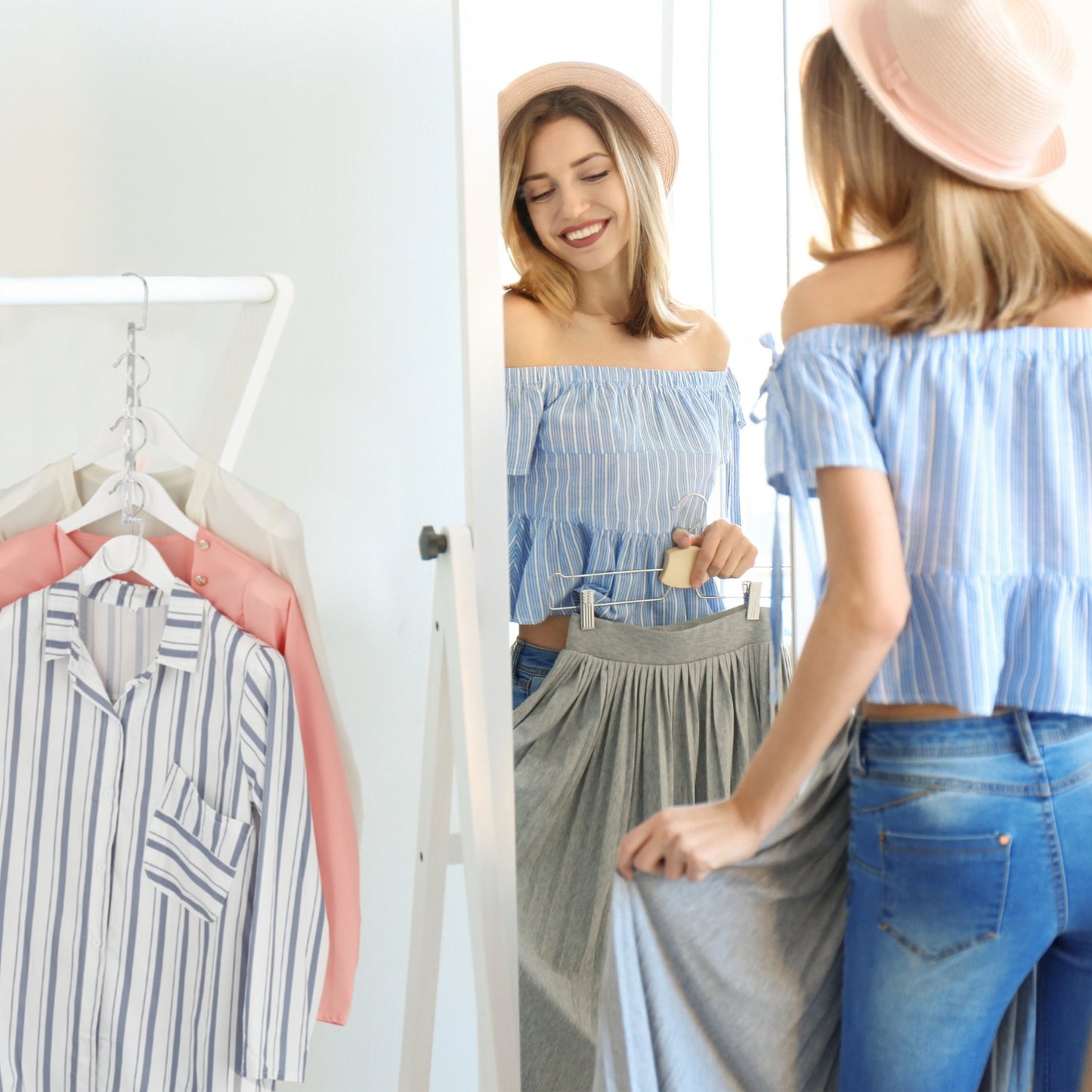 6x Set Vertical Clothes Hangers