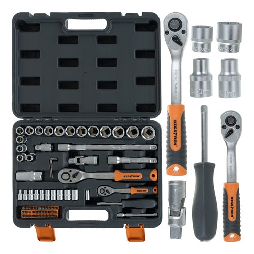 72-Piece Tool Set with 1/4" & 1/2" Socket Wrenches