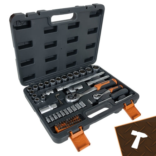 72-Piece Tool Set with 1/4" & 1/2" Socket Wrenches