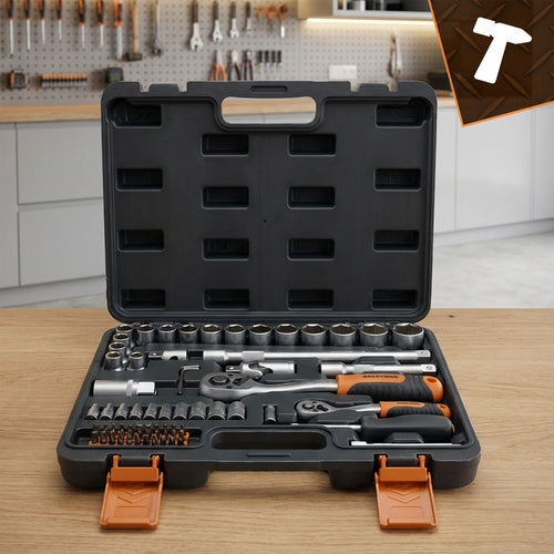 72-Piece Tool Set with 1/4" & 1/2" Socket Wrenches