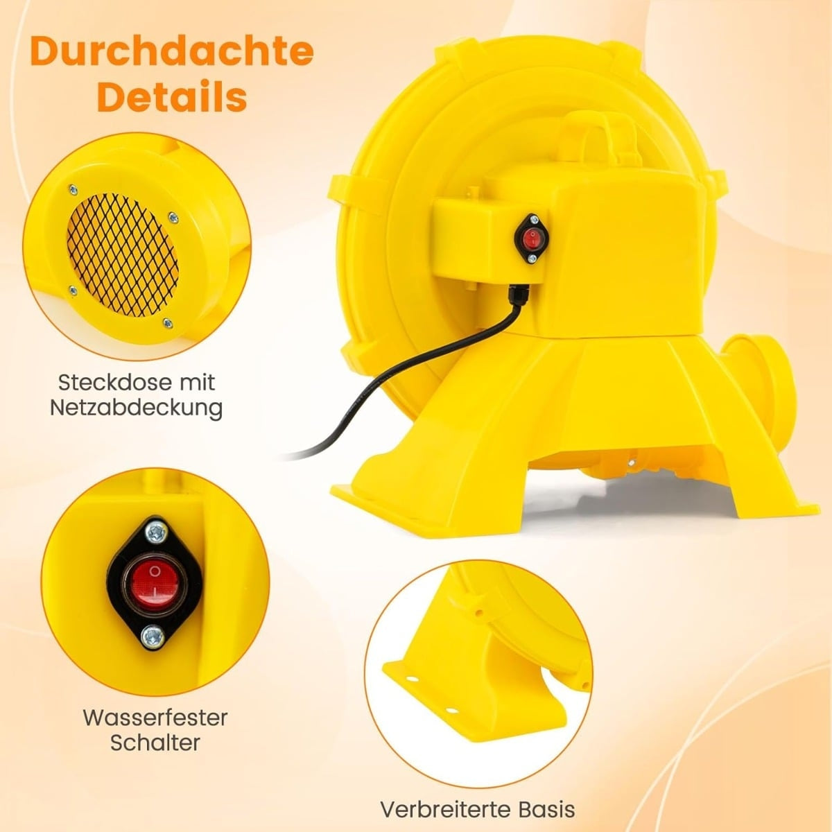 750W Inflatable Blower Fan with Handle & Stakes