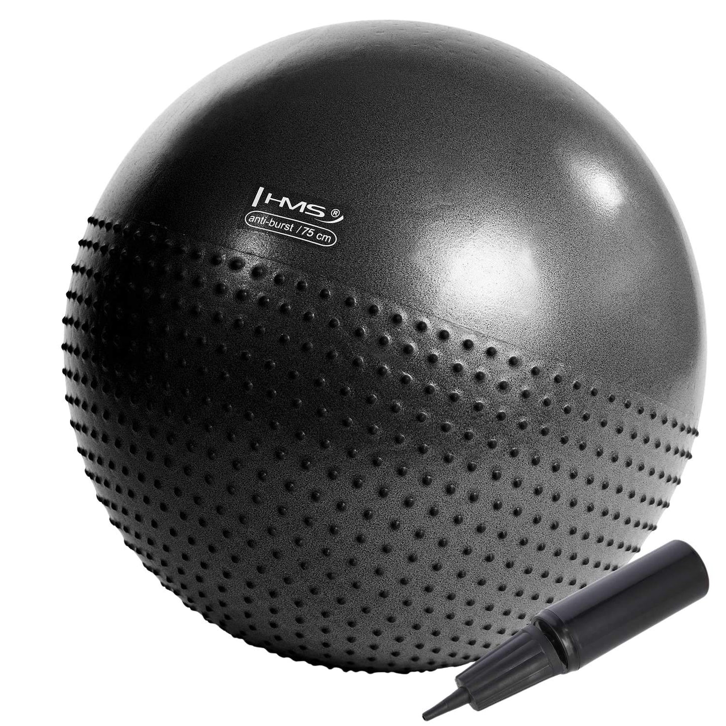 75cm Black Gym Ball – Anti-Burst, Non-Slip