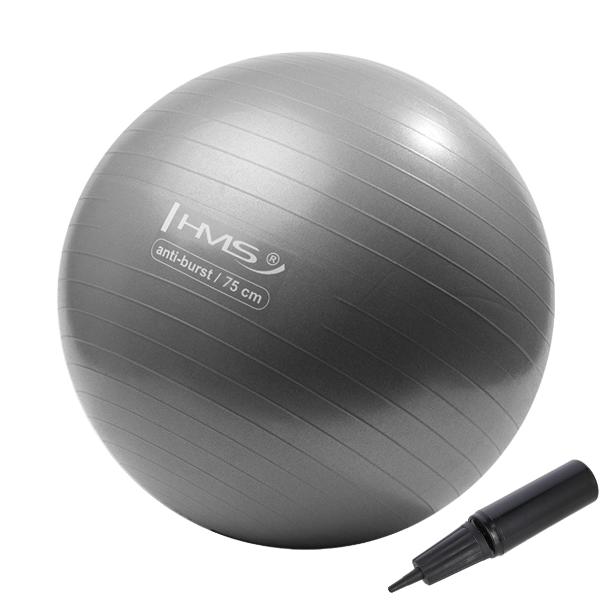 75cm Gray Gym Ball – Anti-Burst, Non-Slip