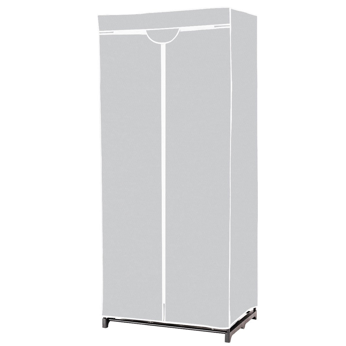 75 x 50 x 170 cm color choice wardrobe fabric cabinet with clothes rail-gray