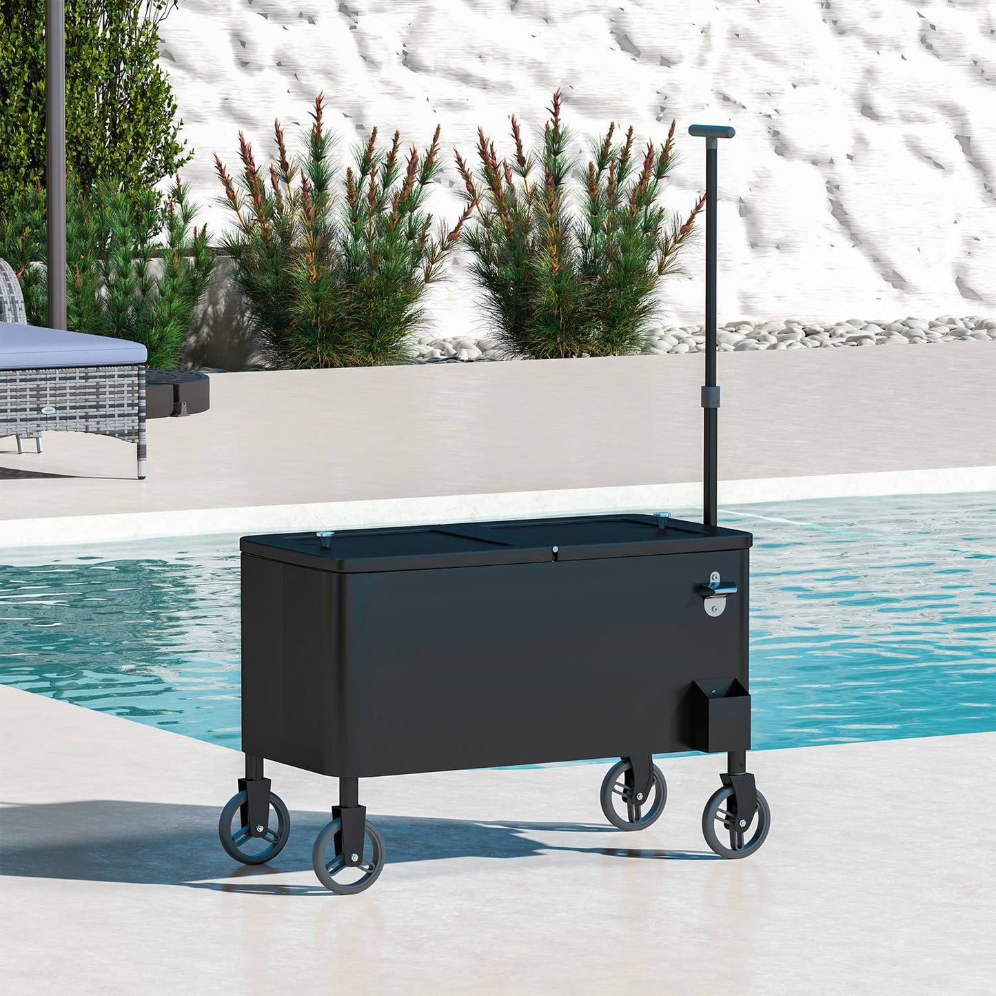 Patio Drinks trolley with wheels, 76L, White