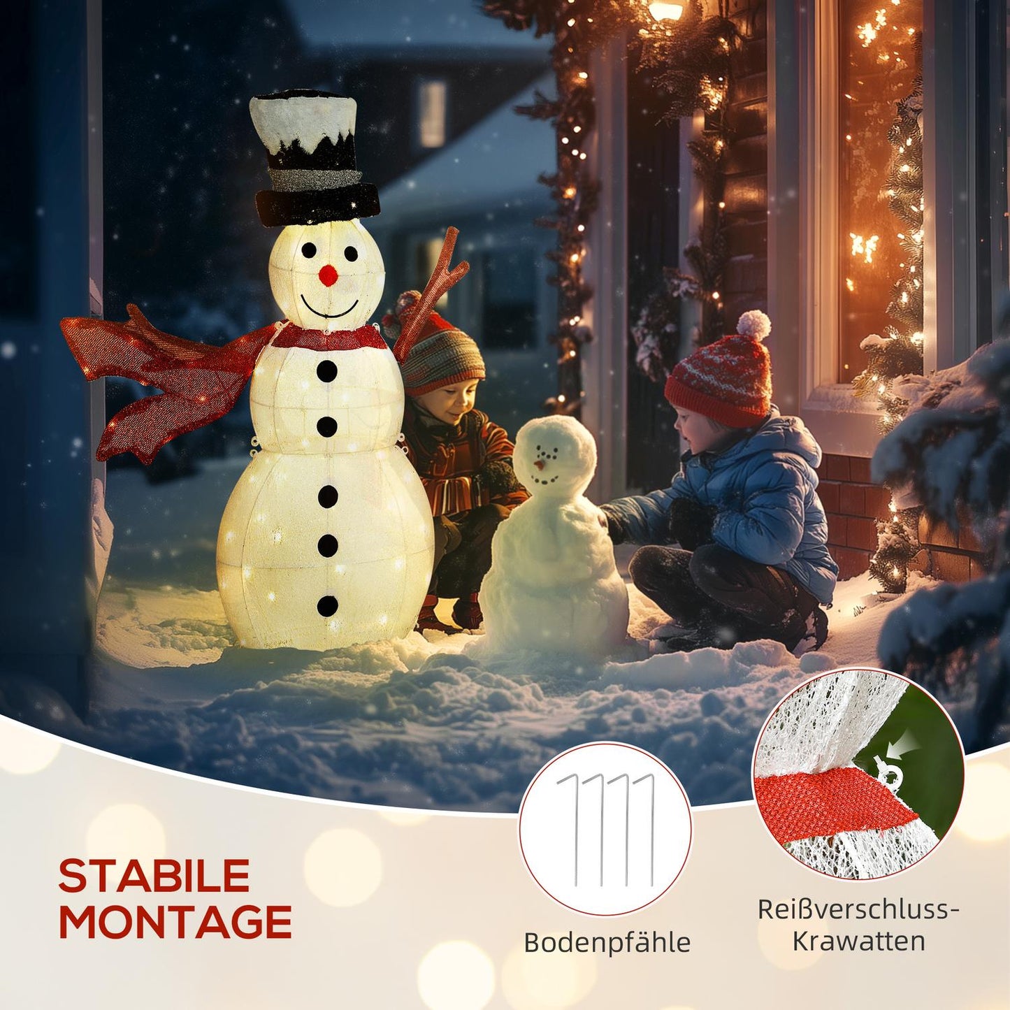 78 LED Snowman Christmas Decoration, Warm White, Indoor/Outdoor