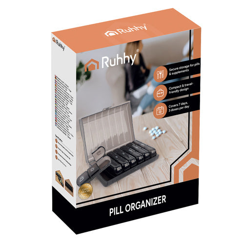 7-Day Pill Organizer with 3 Daily Compartments