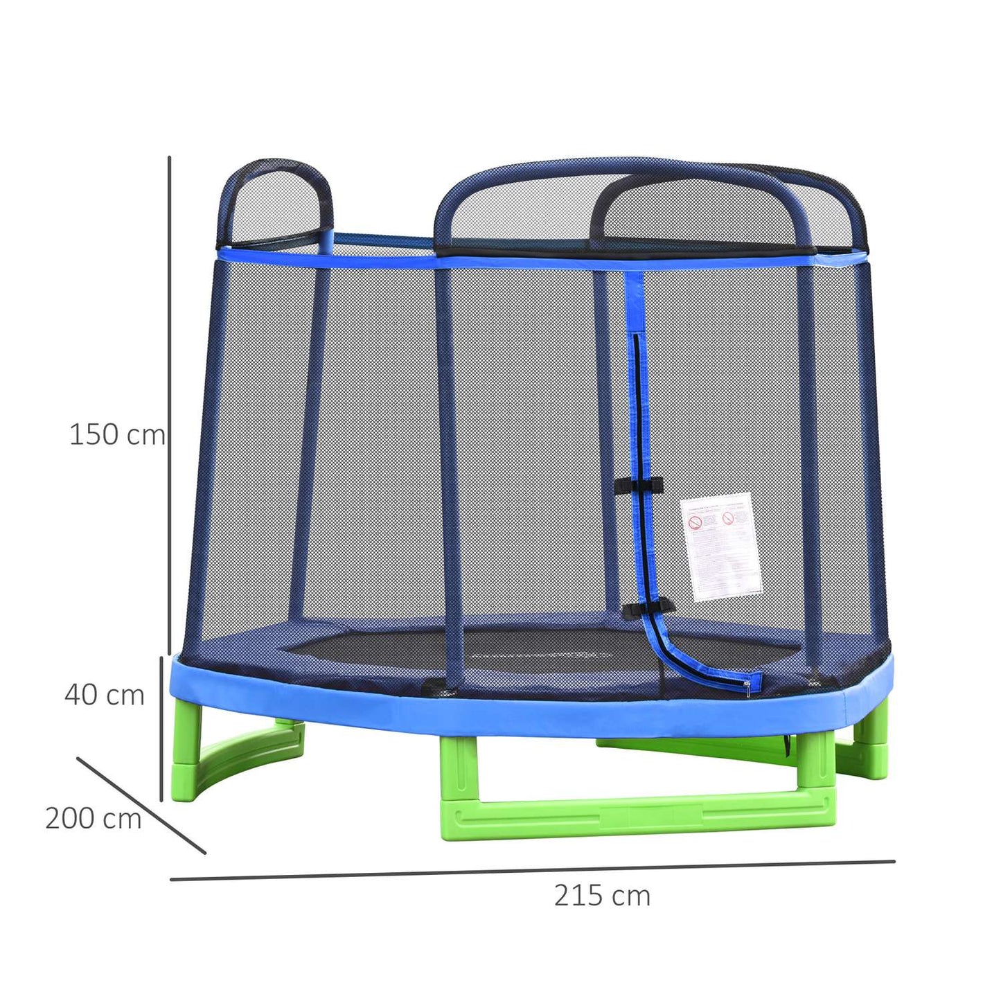 Children's 7ft Trampoline with Safety Net - Indoor/Outdoor Use