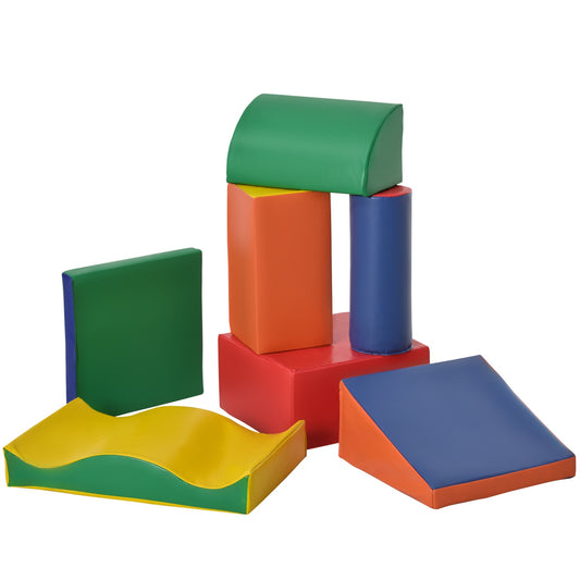 Building blocks in soft foam - 7 pcs, colorful, safe for play