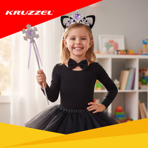 7-Piece Black Cat Costume for Kids, Ages 3-10