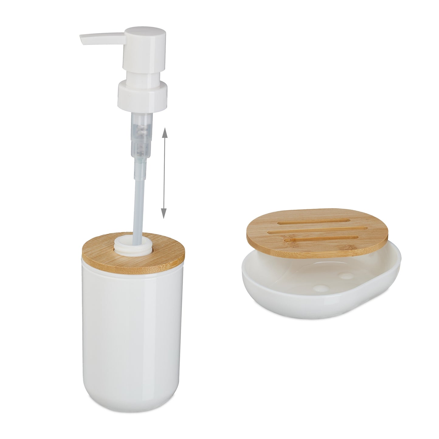 7-Piece Plastic & Bamboo Bathroom Accessories Set