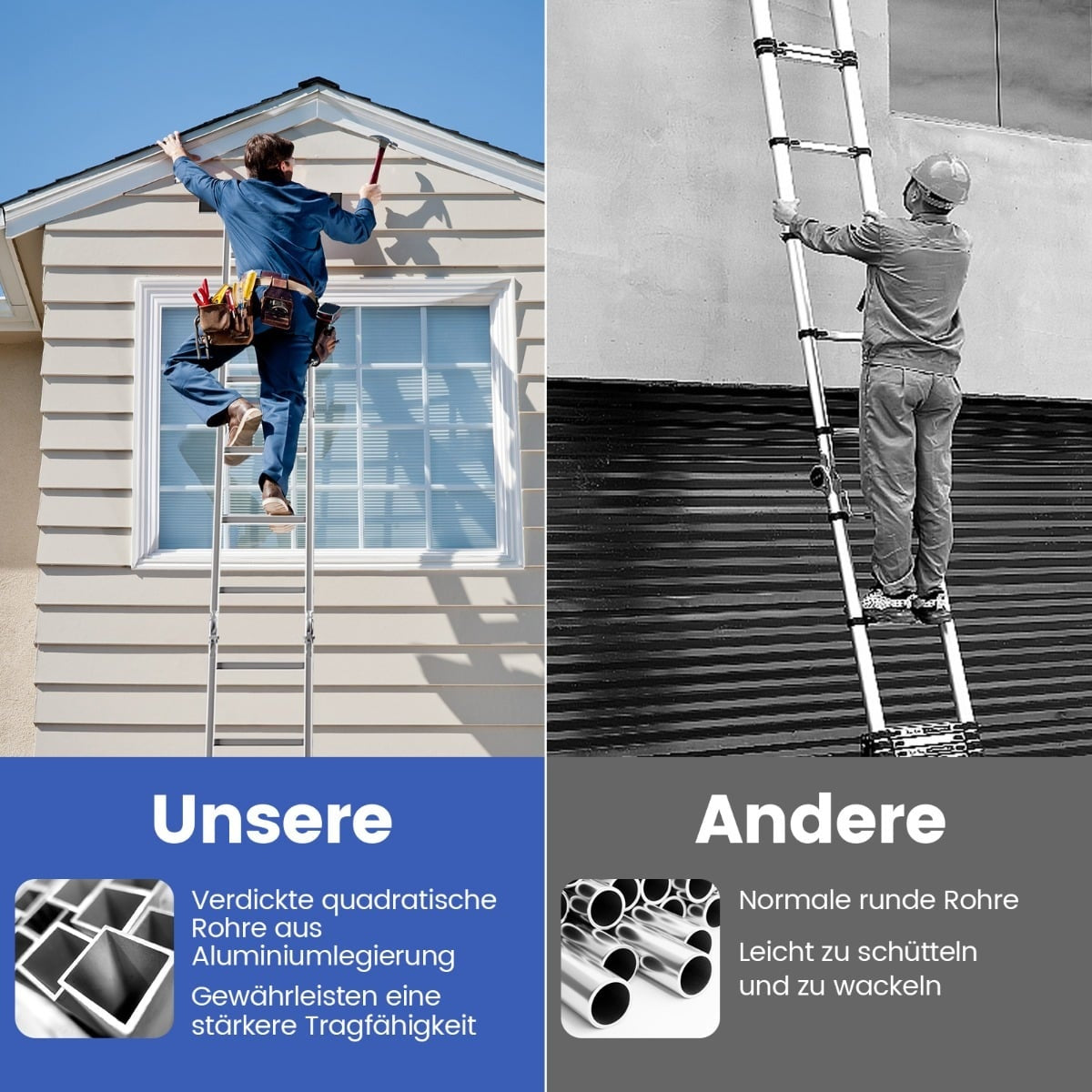 7-in-1 Aluminum Multi-Purpose Ladder, 150kg Capacity