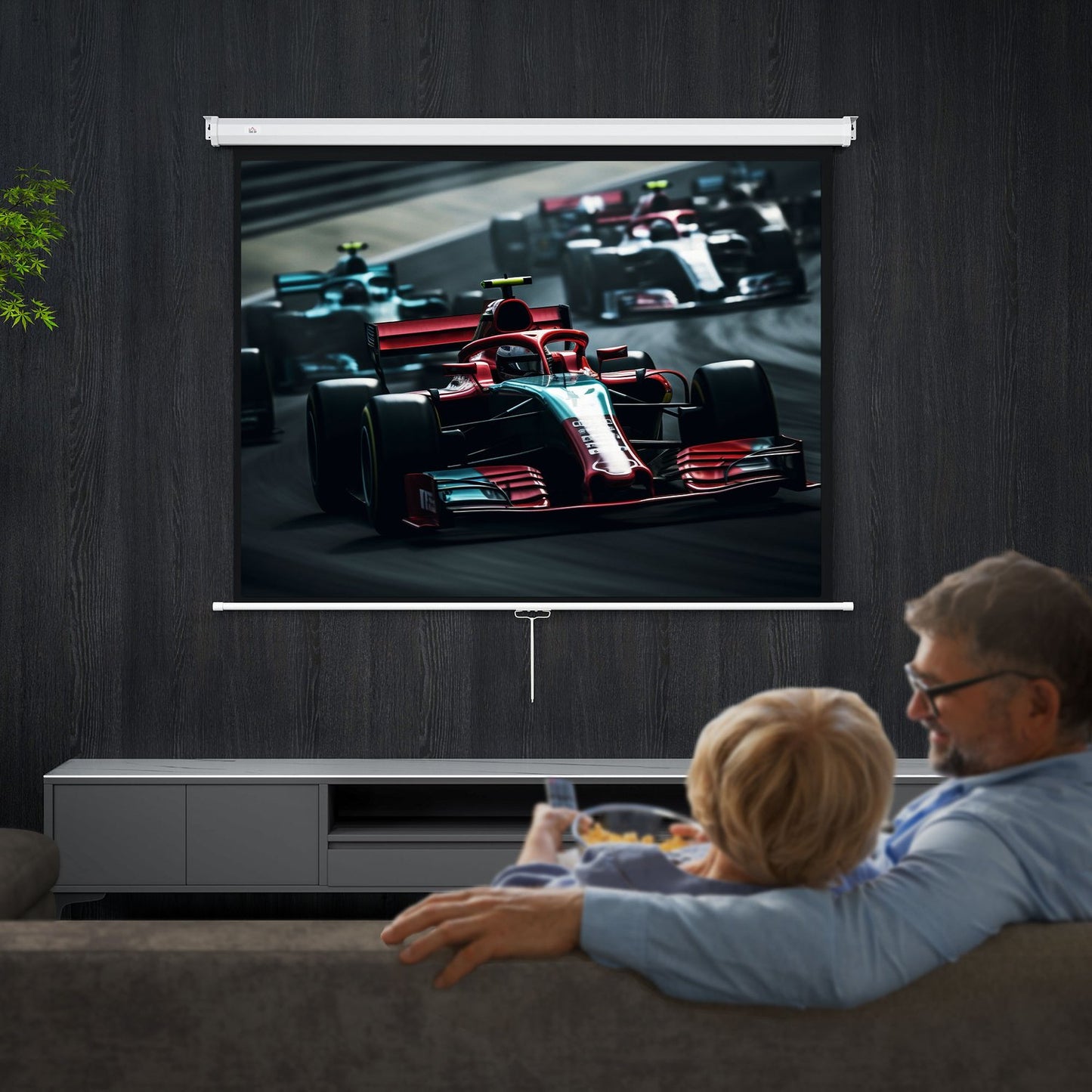 84"" 4:3 Projector Screen, 4K HD, Wall/Ceiling Mount