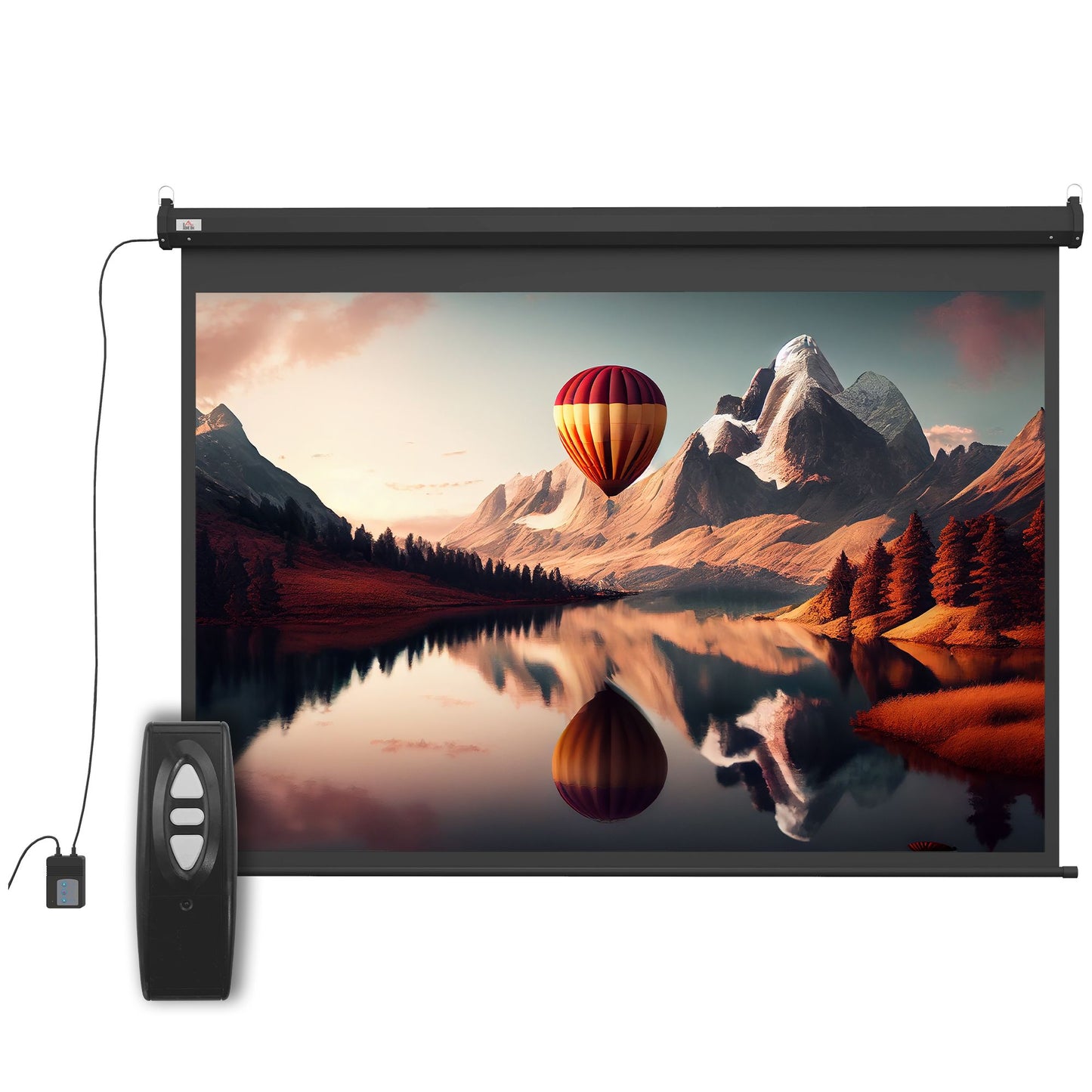84" Motorized Projector Screen, 4:3, Black, 171x130 cm
