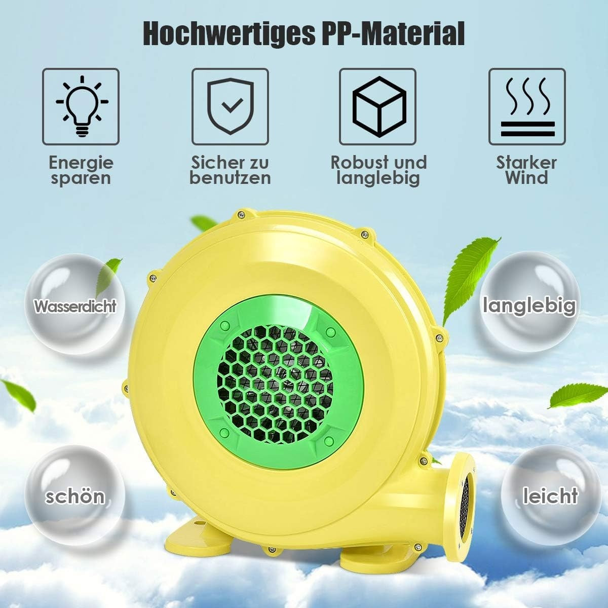850W Blower Energy Efficient Air Pump for Inflatable Toys Bouncy Castle 42 x 24 x 42 cm