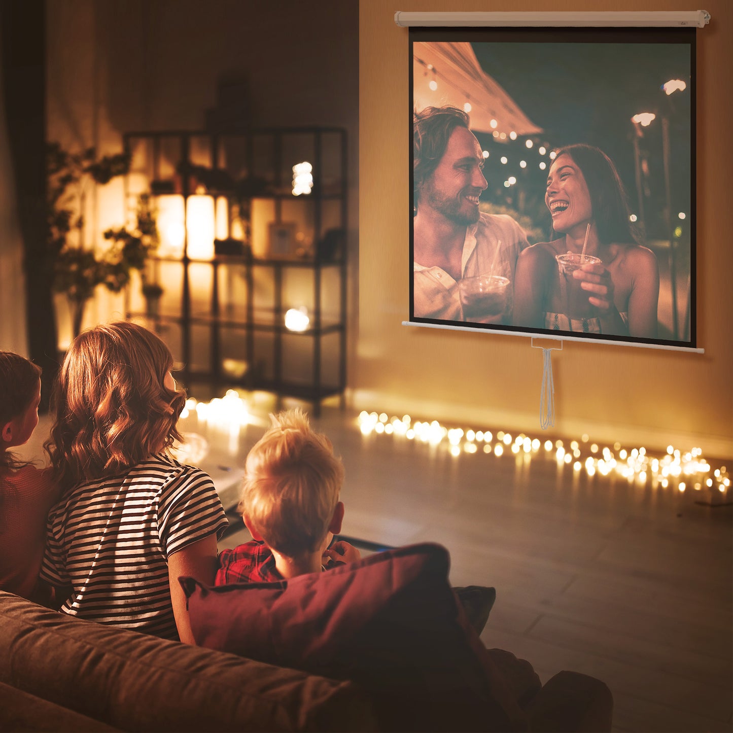 85-Inch 4K HD Projector Screen, 1:1 Ratio, 160° View
