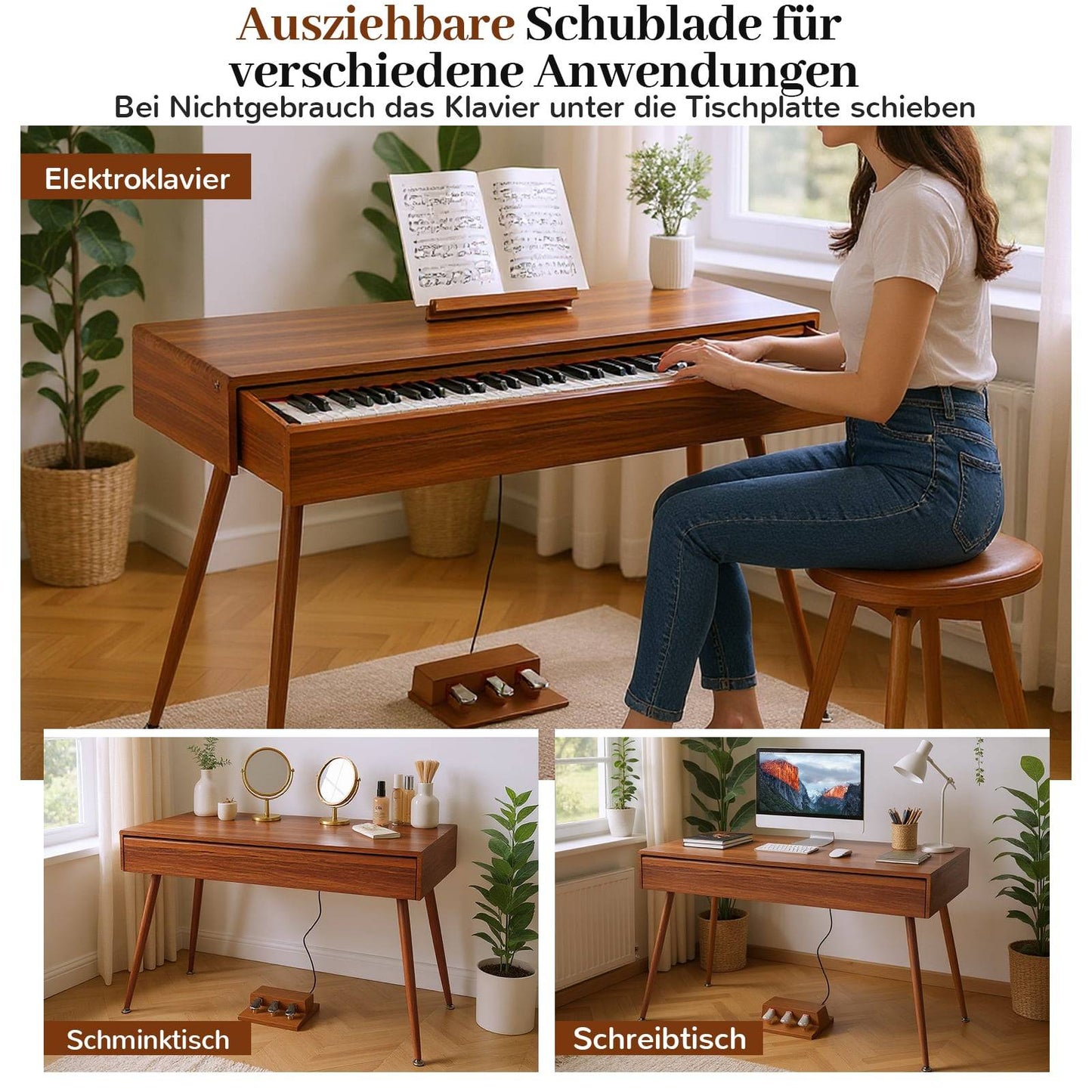 88-Key Weighted Digital Piano with Dual Keyboard Mode