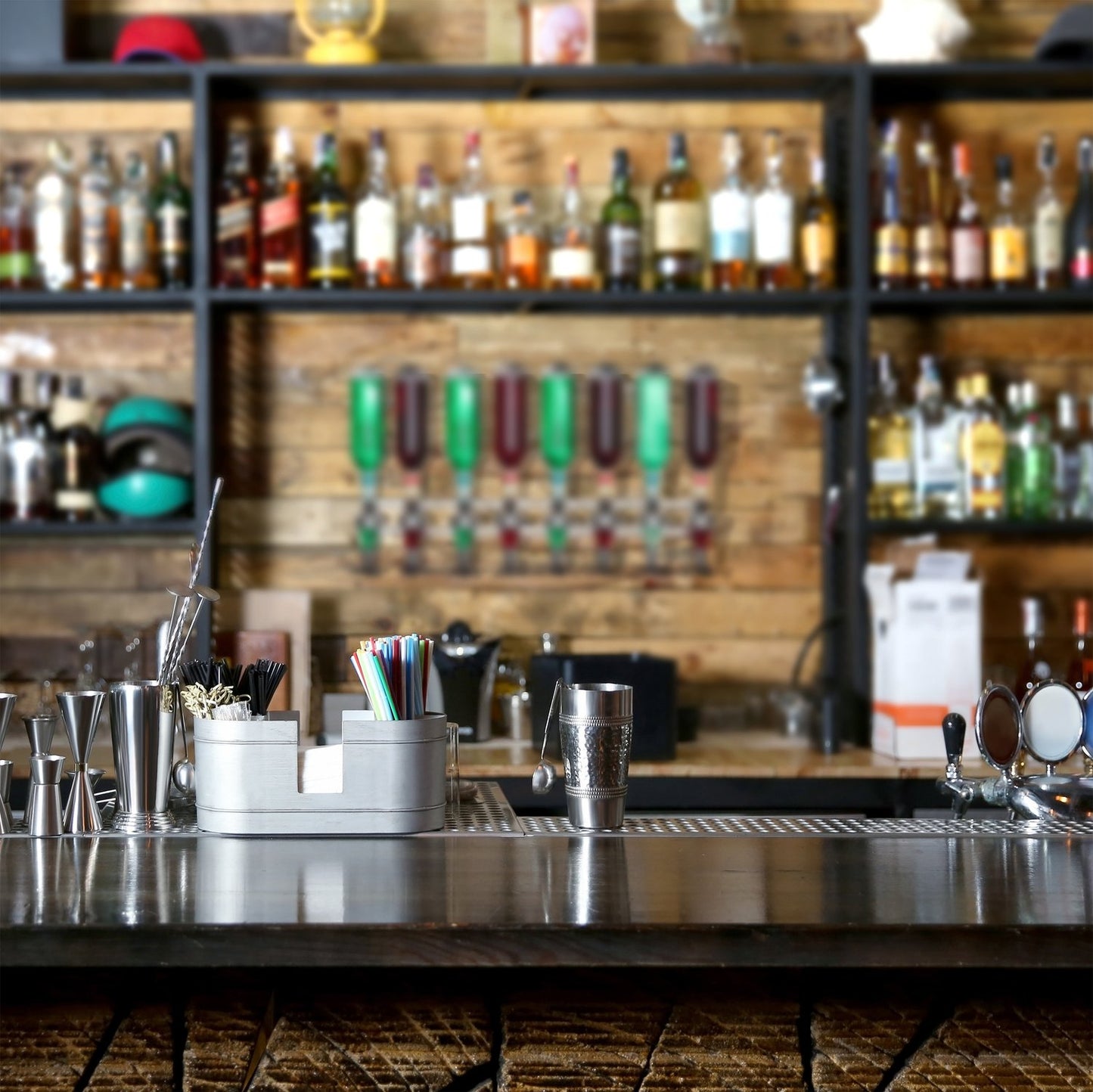 8-Bottle Wall-Mount Bar Butler