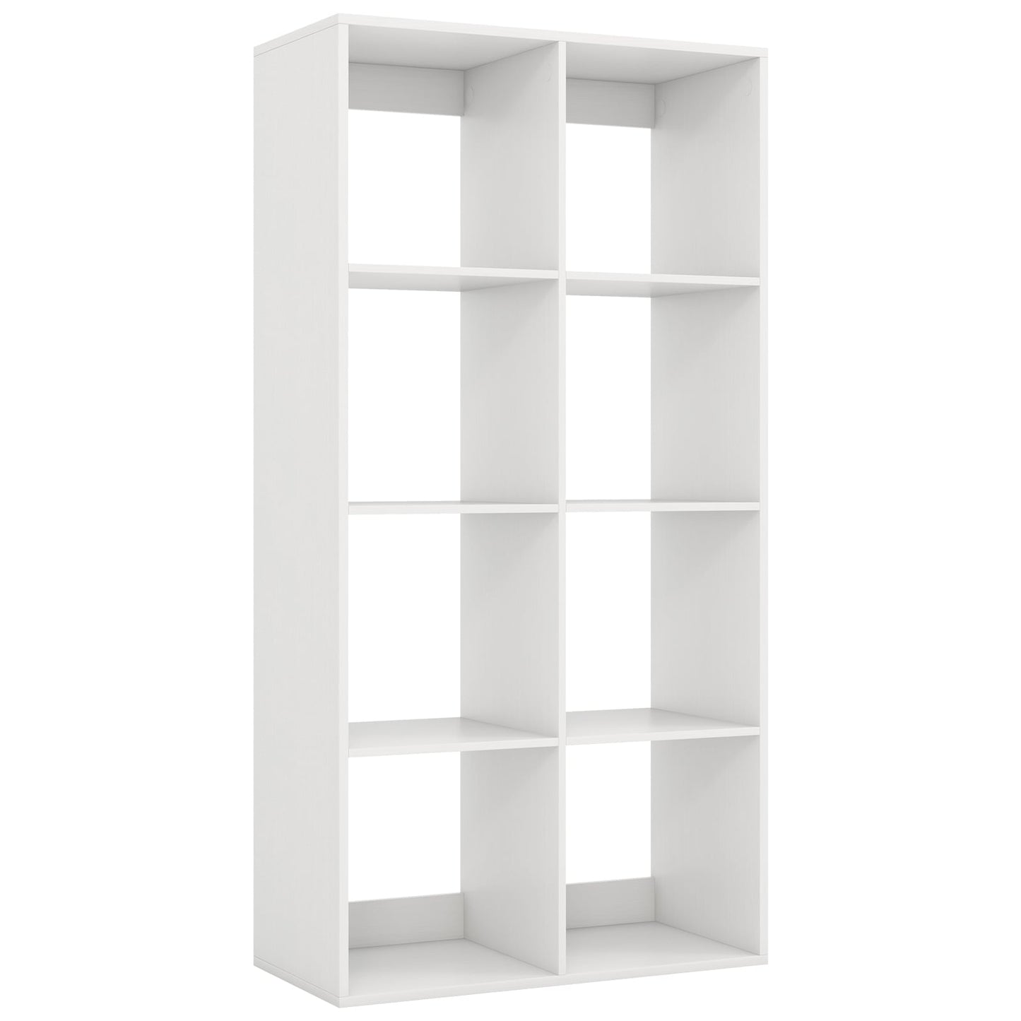 8-Cube Bookshelf with Back Rail & Anti-Tip Kit, White