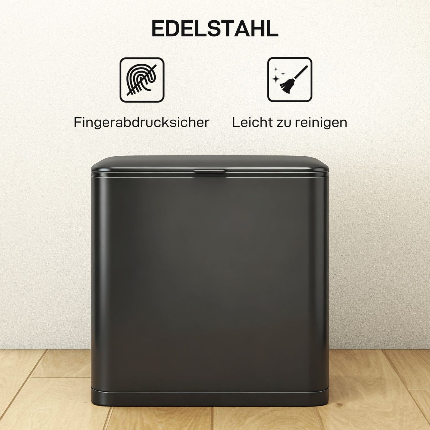 8L Stainless Steel Trash Can, Freestanding or Wall-Mounted
