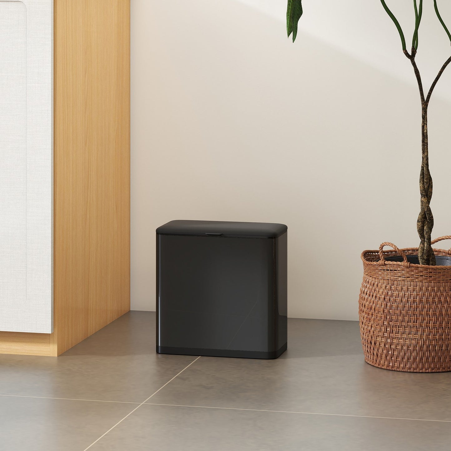 8L Stainless Steel Trash Can, Freestanding or Wall-Mounted