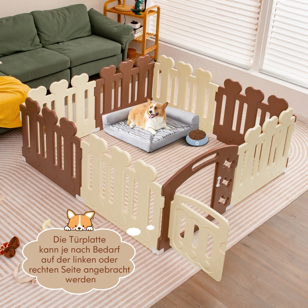 8-Panel Pet Playpen Pet Exercise Pen Pet Fence for Pets up to 35cm Height