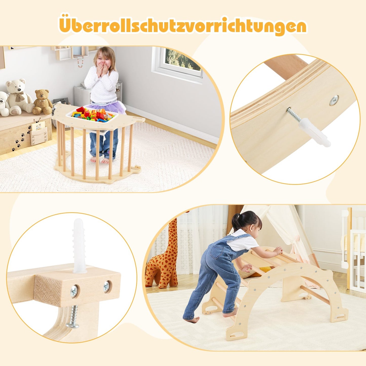 8-in-1 Climbing Arch with Storage Box, 80 x 47 x 41 cm