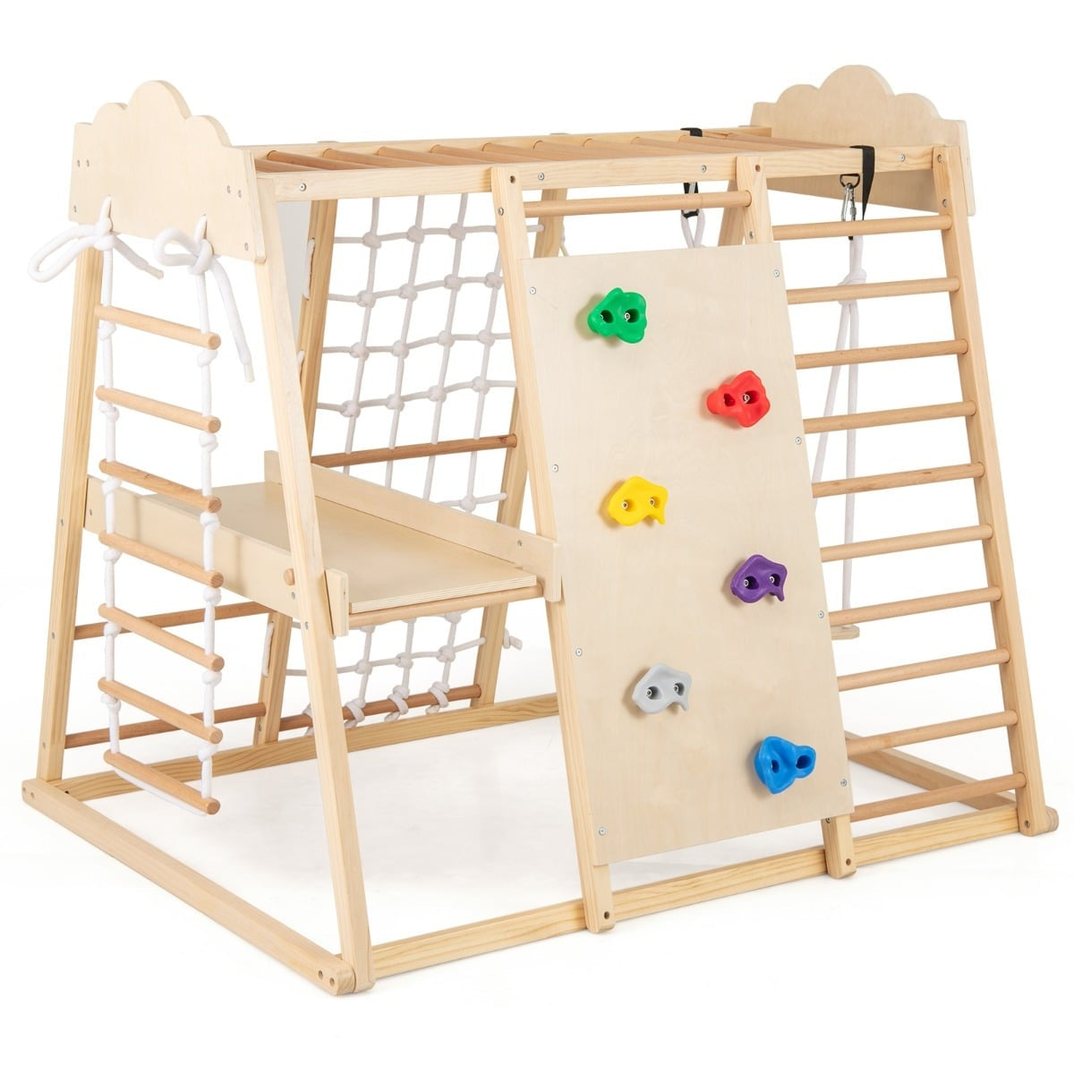 8-in-1 Indoor Jungle Gym Set with Slide & Swing