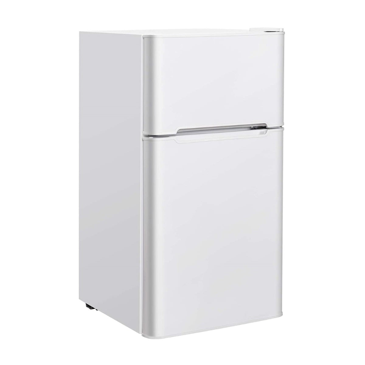 90L Compact Fridge with Freezer, Dual Doors, White
