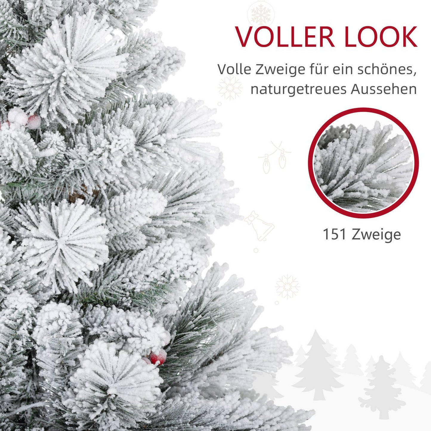 Artificial Christmas trees, 90 cm, 100 LED lights, set of 2