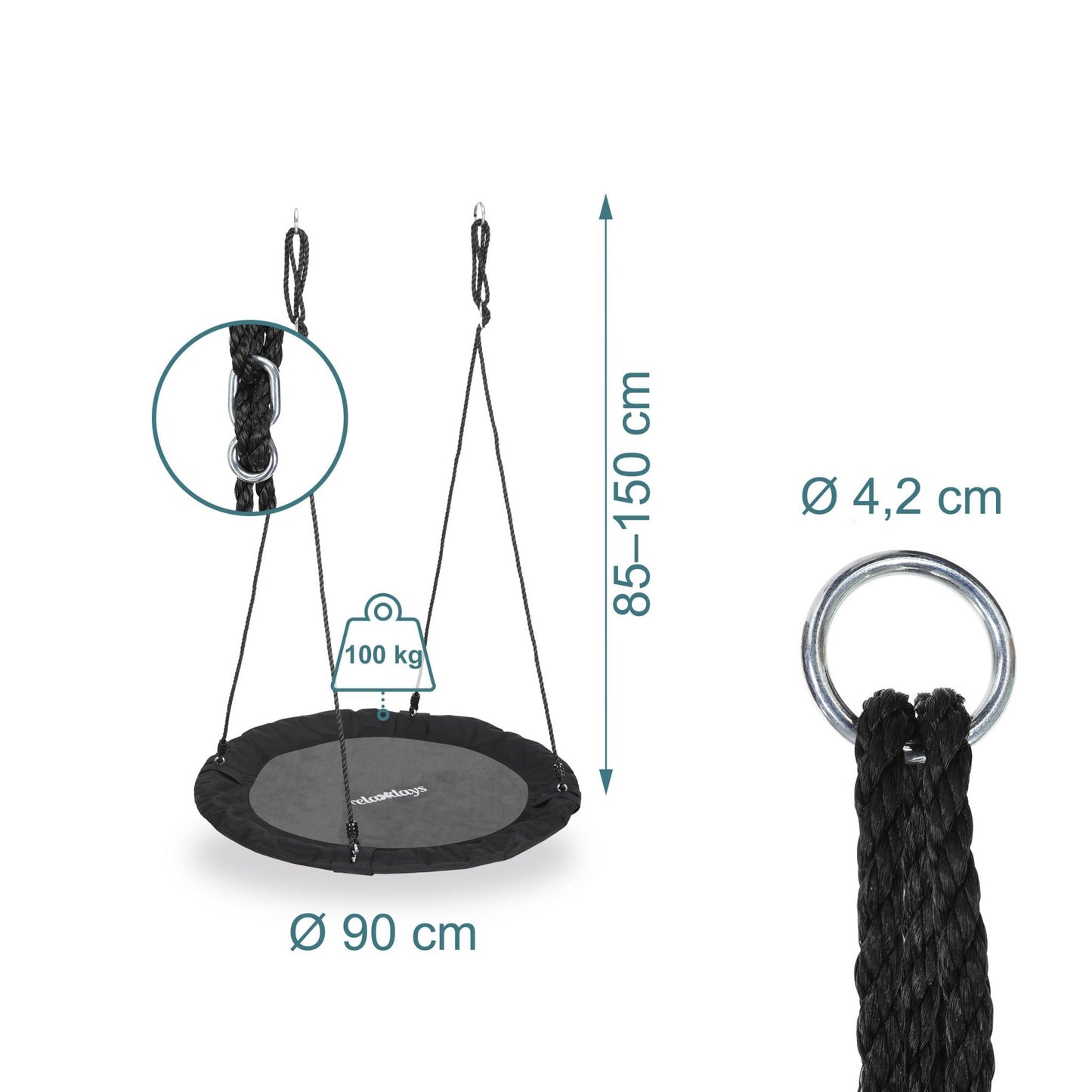 90 cm Round Nest Swing – Soft, Foam-Padded Frame