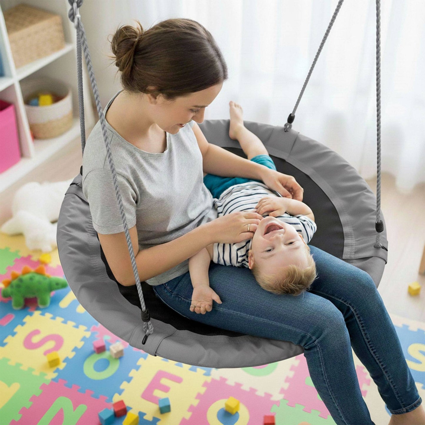 90 cm Round Nest Swing for Kids and Adults