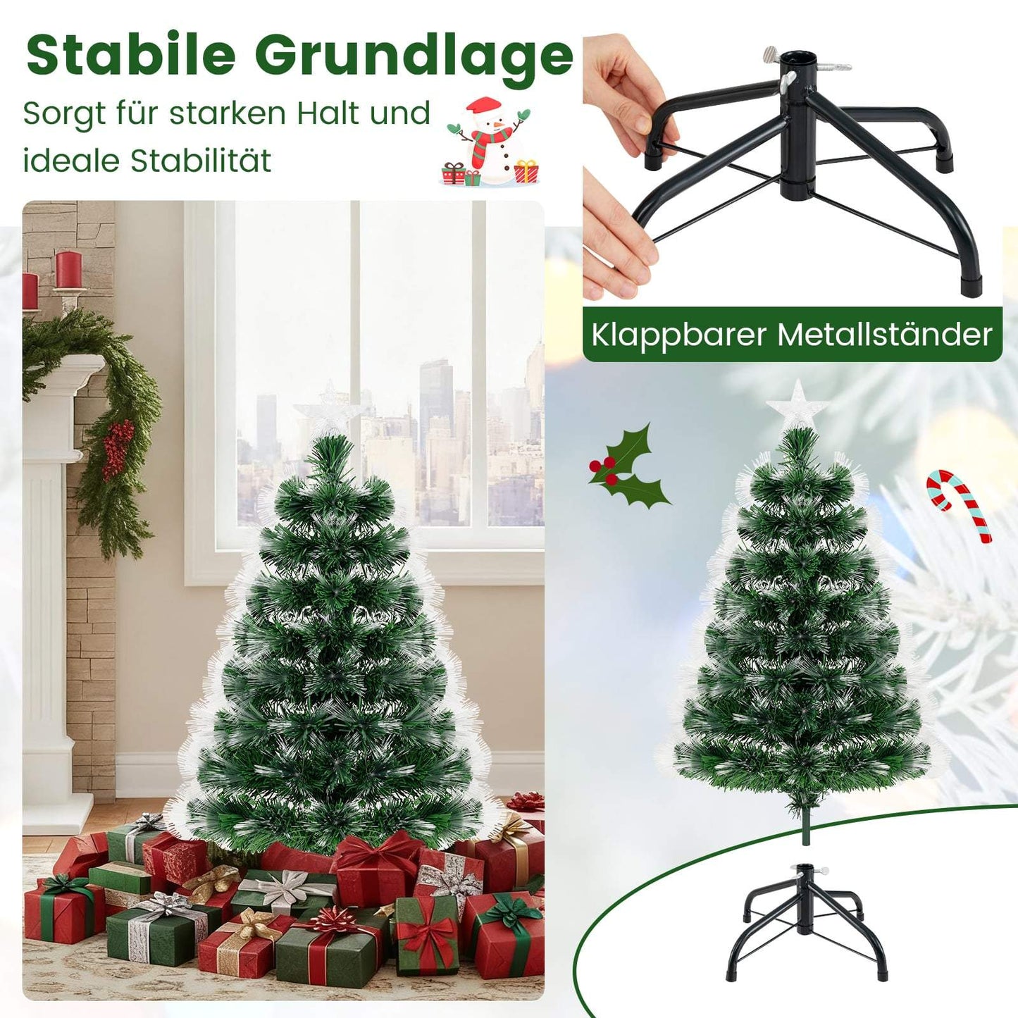 95 cm Fiber Optic Christmas Tree, 93 Branch Tips, Green
