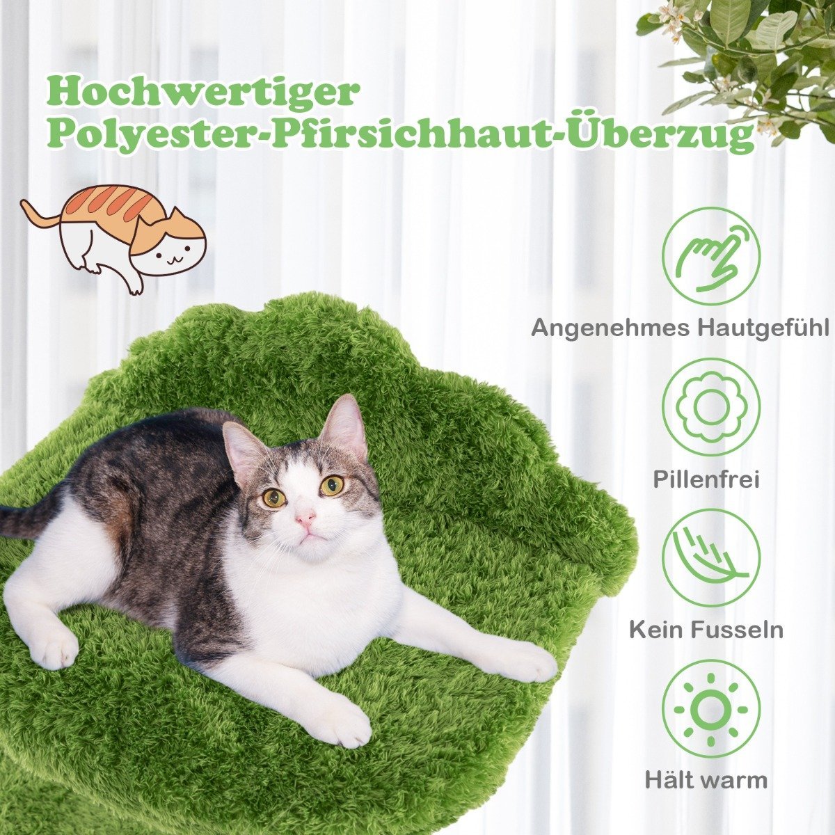 97 cm cat tree with fully wrapped sisal scratching posts and padded top perch