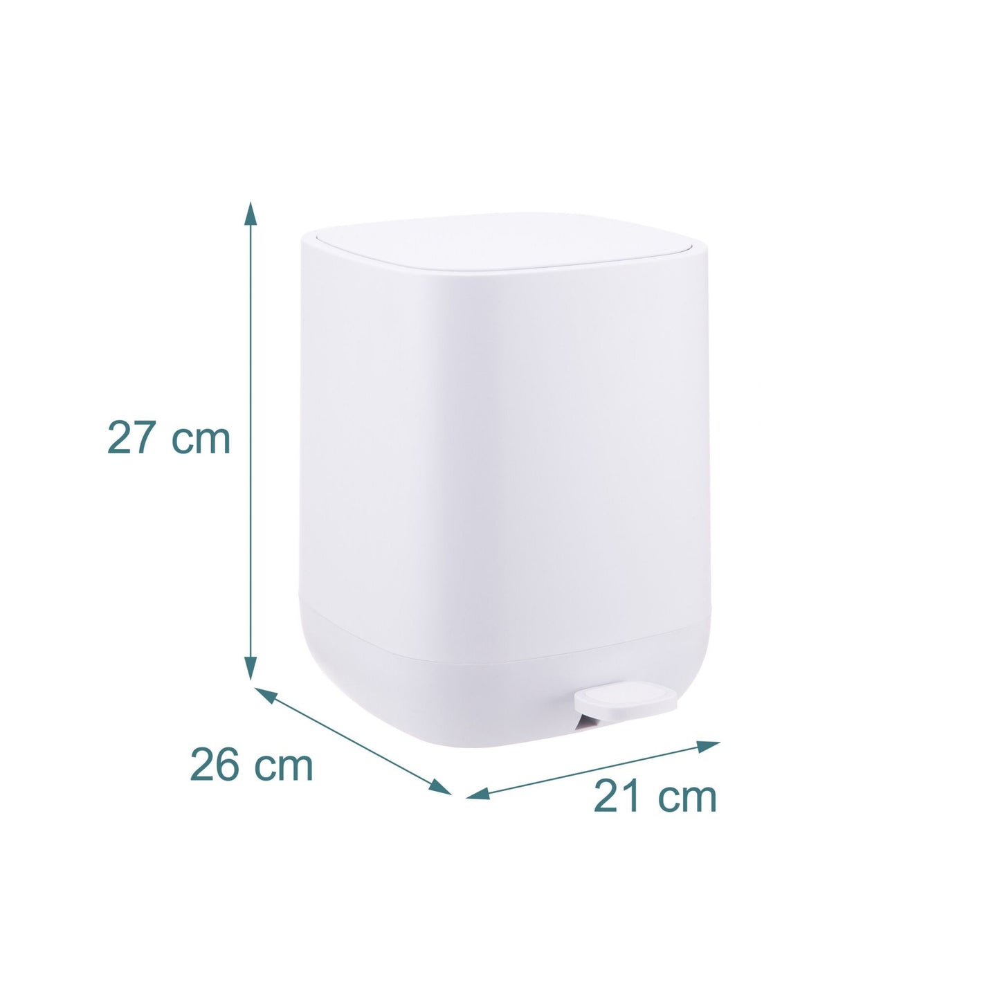 9L Square Pedal Bin – Plastic, Soft-Close Lid