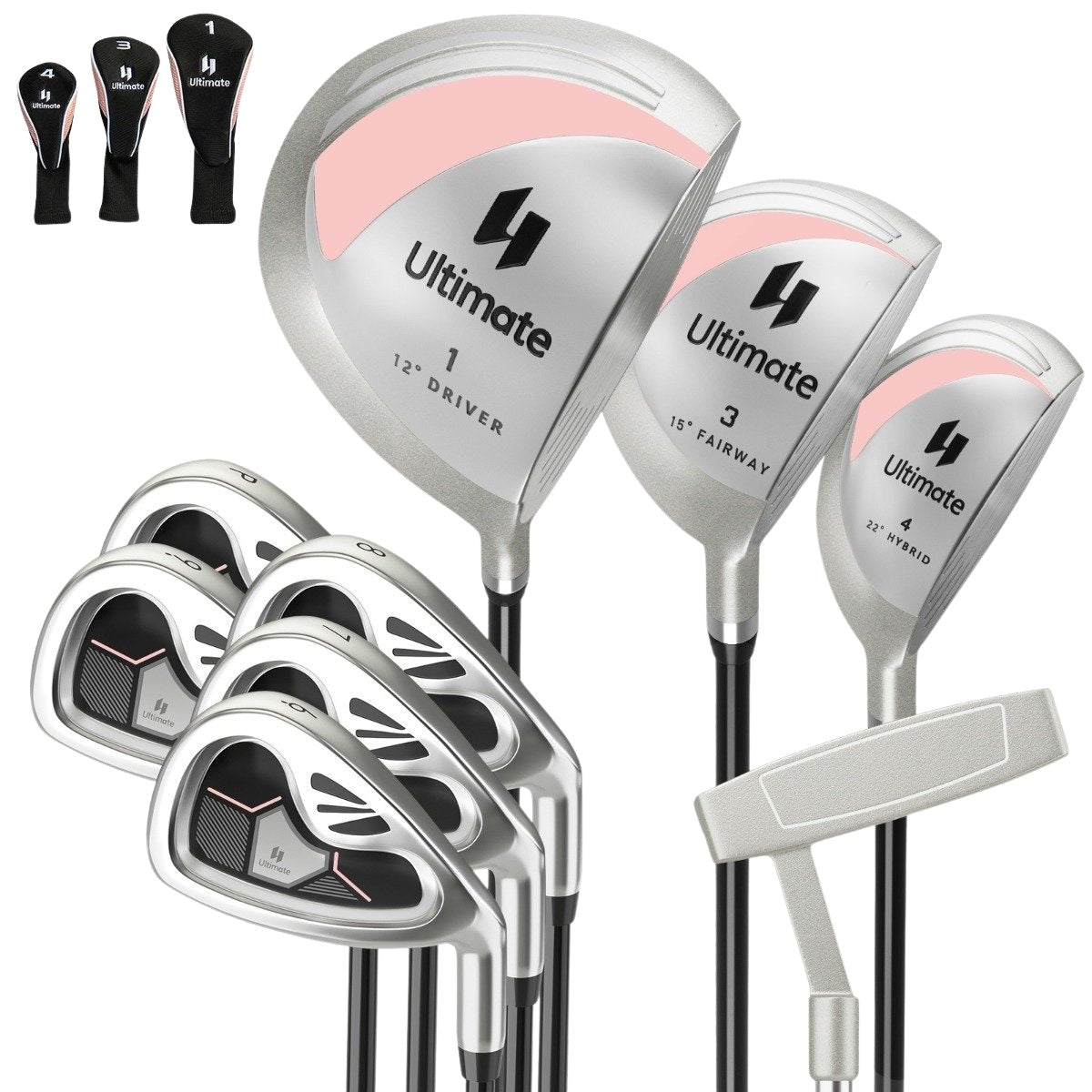 9-piece complete golf club set for right-handed women with head covers