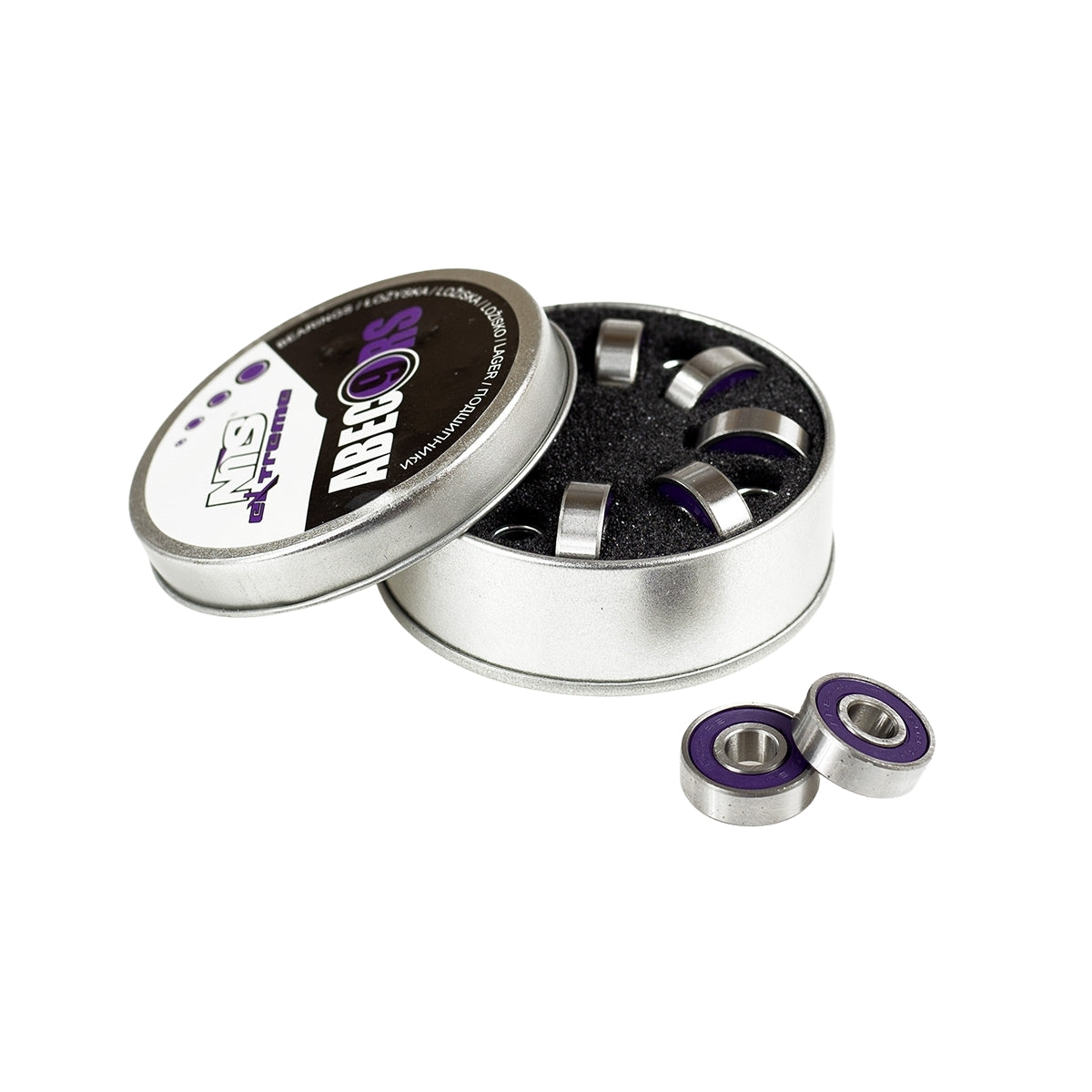 ABEC-9 RS Purple Carbon Bearings, 8-Pack, Metal Case