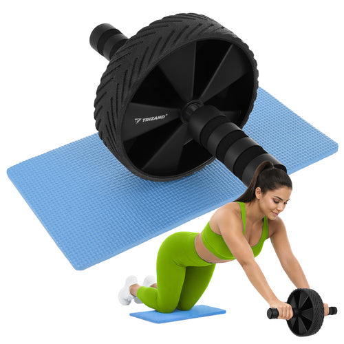 Ab Roller with Non-Slip Handles and Knee Mat, 28 cm